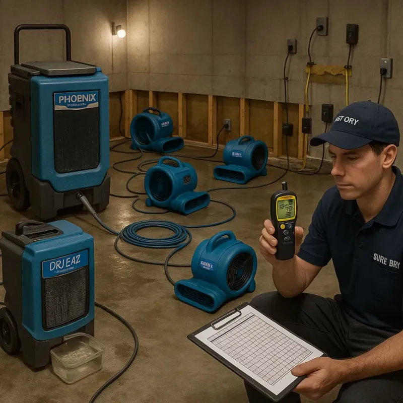 Structural Drying and Dehumidification process in South Coatesville, PA